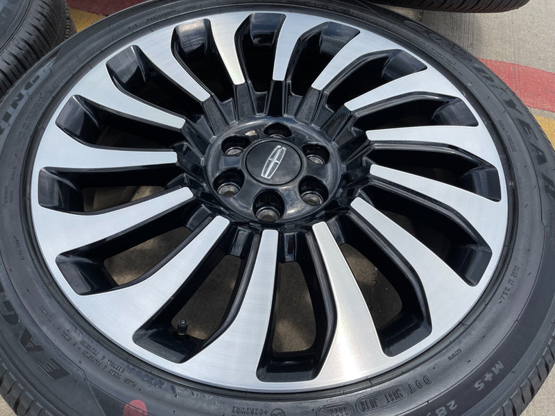 22" Lincoln Navigator OEM rims wheels 10499 95383 Black Label 2024 2025 2026 Texas Truck Tire