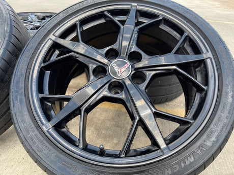 19" + 20" Chevy Corvette Z06 C8 OEM 14011 14012 wheels rims 2021 2023 2024 2025 Texas Truck Tire