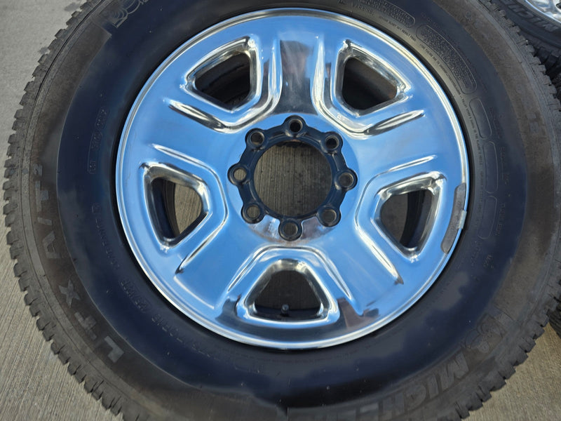 18" Dodge Ram 2500 3500 STEEL chrome OEM 2473 wheels rims MICHELIN LTX A/T2 Texas Truck Tire