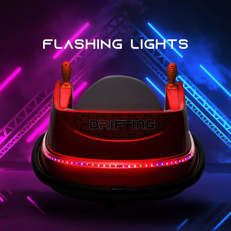 6V Kids Ride-On Bumper Car with Remote Control, 360° Spin and Flashing Lights for Toddlers