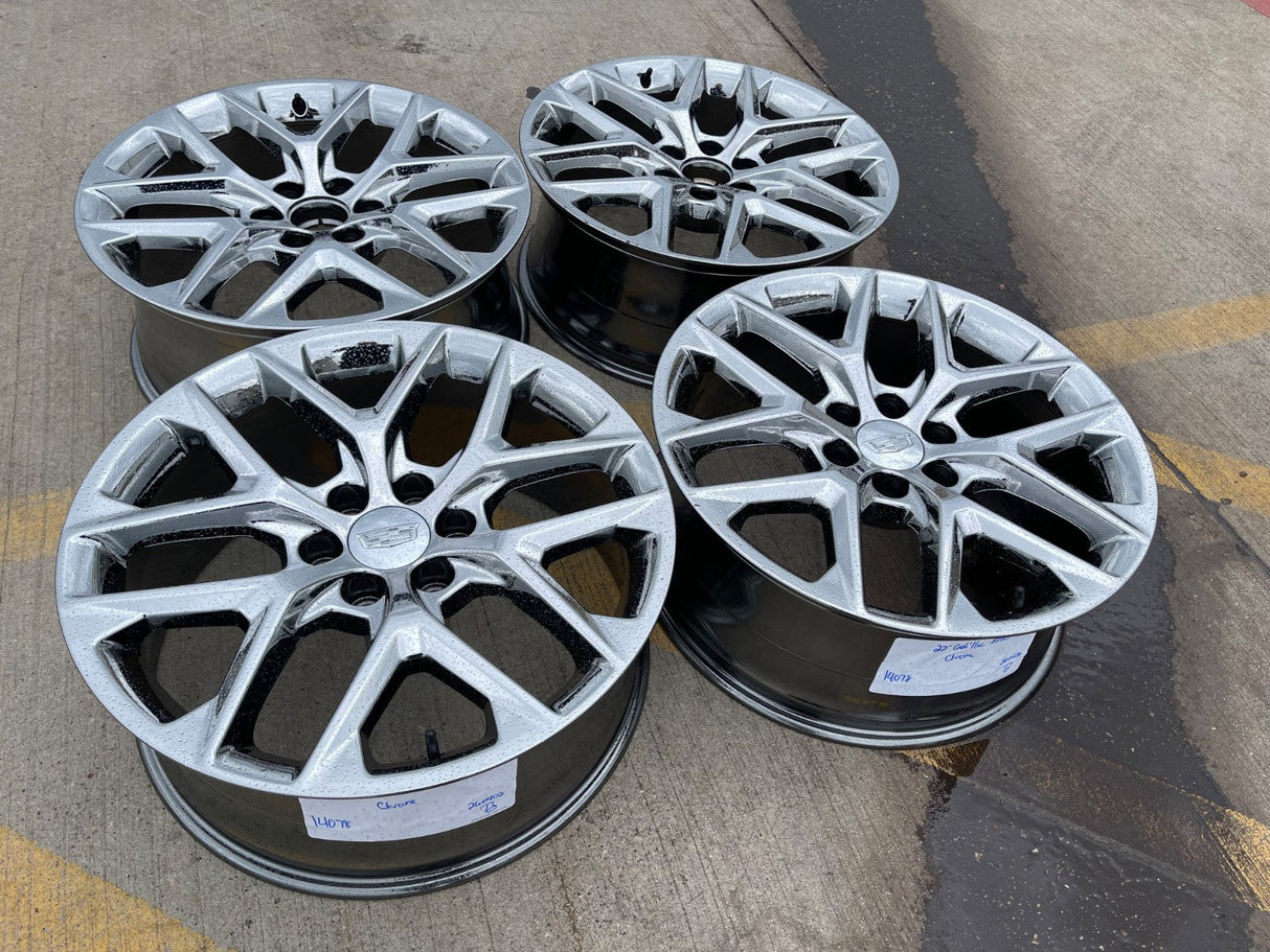 22" GMC Yukon Sierra DENALI OEM 14078 wheels rims CHROME 2025 2026 DISCOUNTED Texas Truck Tire