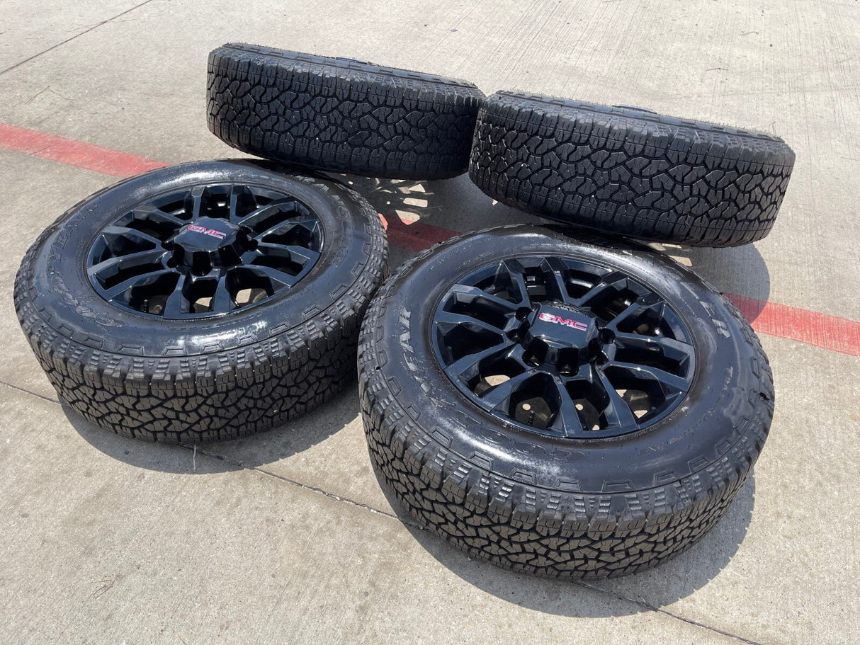 20" GMC AT4 Chevy Silverado Trail Boss 2500 OEM 94030 wheels rims 2025 2026 NEW Texas Truck Tire