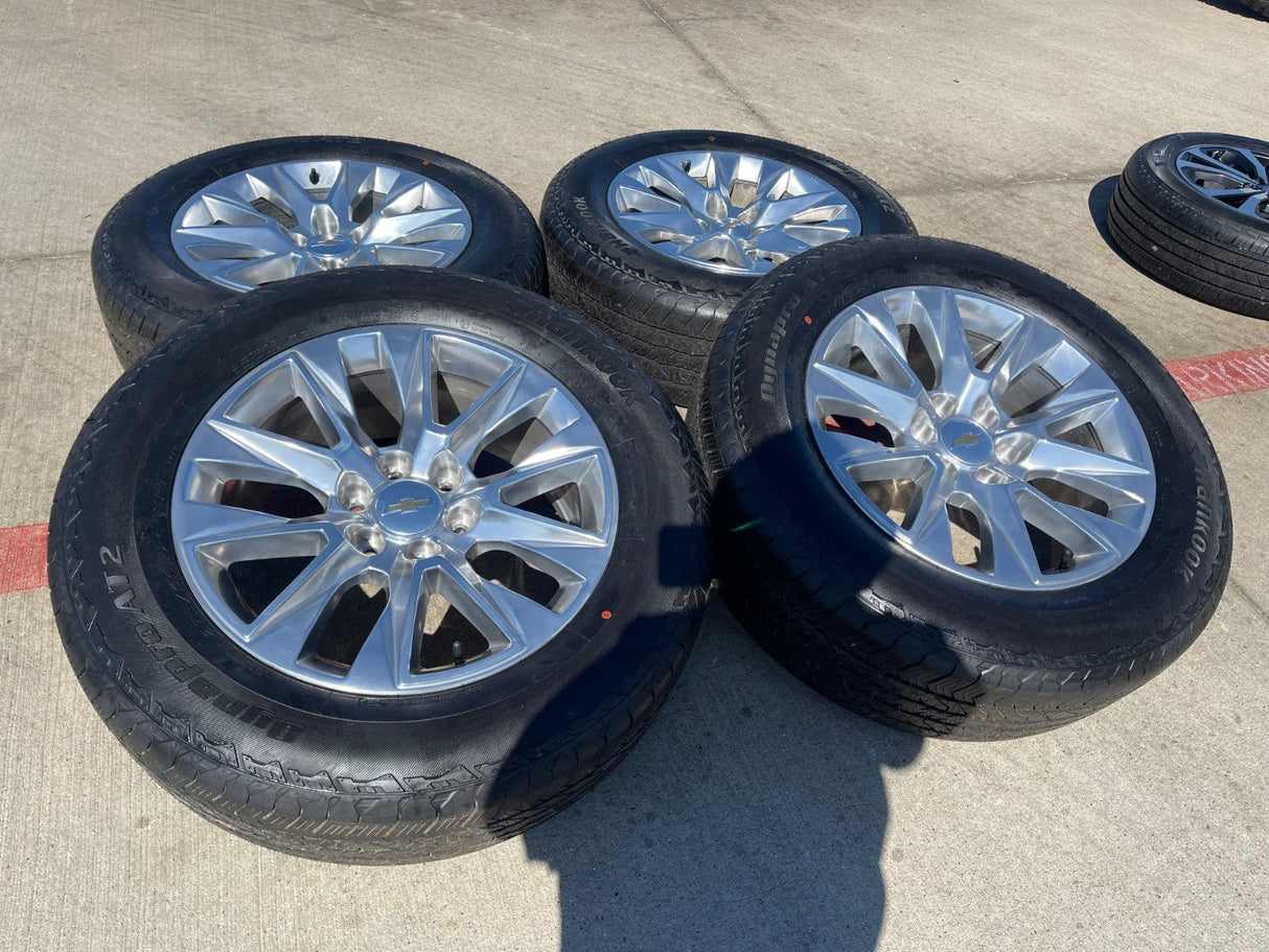 20" Chevy Tahoe Silverado LTZ 5920 OEM wheels rims Yukon HANKOOK A/T2 NEW Texas Truck Tire
