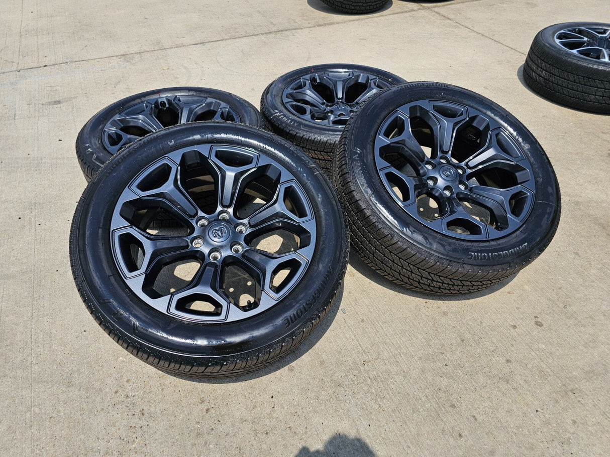 22" Dodge Ram 1500 OEM Laramie wheels LIMITED Gray 2685 2727 tires NEW Texas Truck Tire