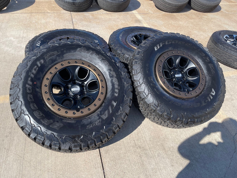 17" Ford F-150 Raptor OEM BEADLOCK rims wheels BRONZE 10459 95210 BFG 37" NEW Texas Truck Tire