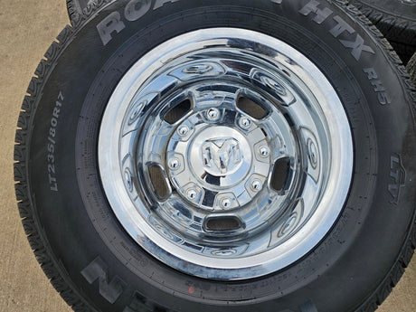 17" Dodge Ram 3500 Dually Laramie 8x200 wheels rims 2703 2704 OEM 2024 2025 Texas Truck Tire