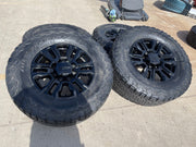 20" GMC Sierra Chevy 2500 OEM 5957 BLACK DIAMOND wheels rims tires BFG 37" Texas Truck Tire