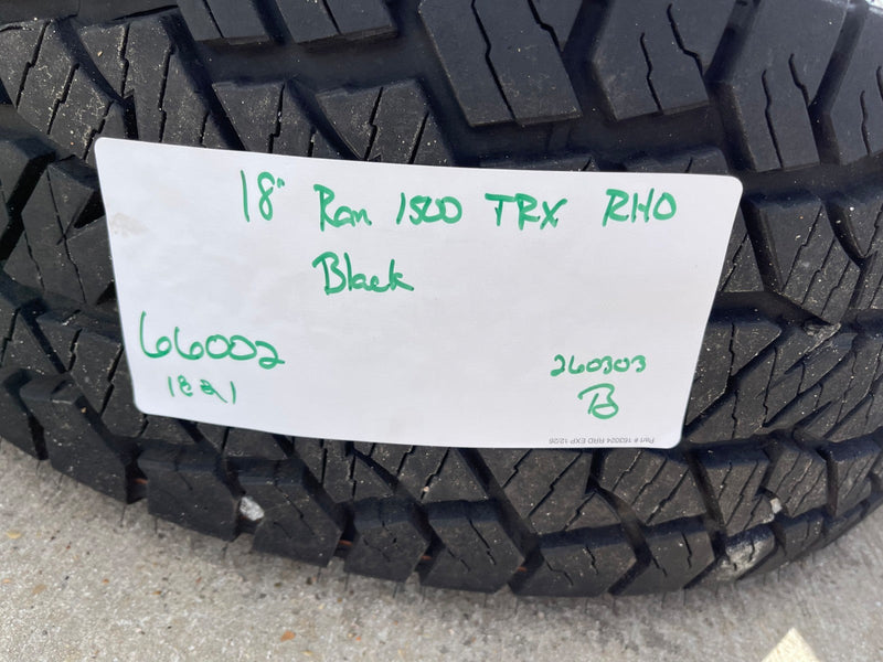 18" Dodge Ram 1500 TRX RHO Black OEM 66002 wheels rims HANKOOK A/T2 35" Texas Truck Tire