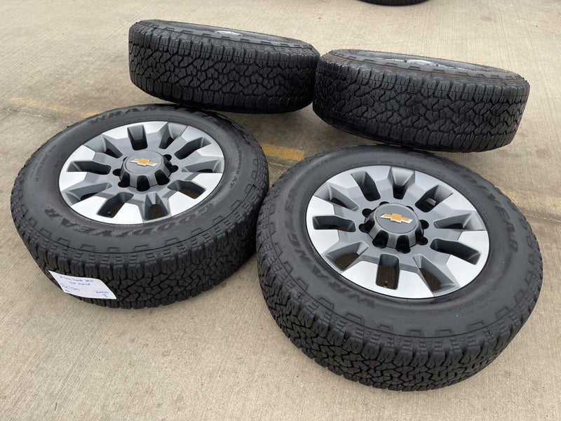 20" Chevy Silverado GMC Sierra AT4 2500 3500 OEM 5960 5947 wheels rims GOODYEAR Texas Truck Tire