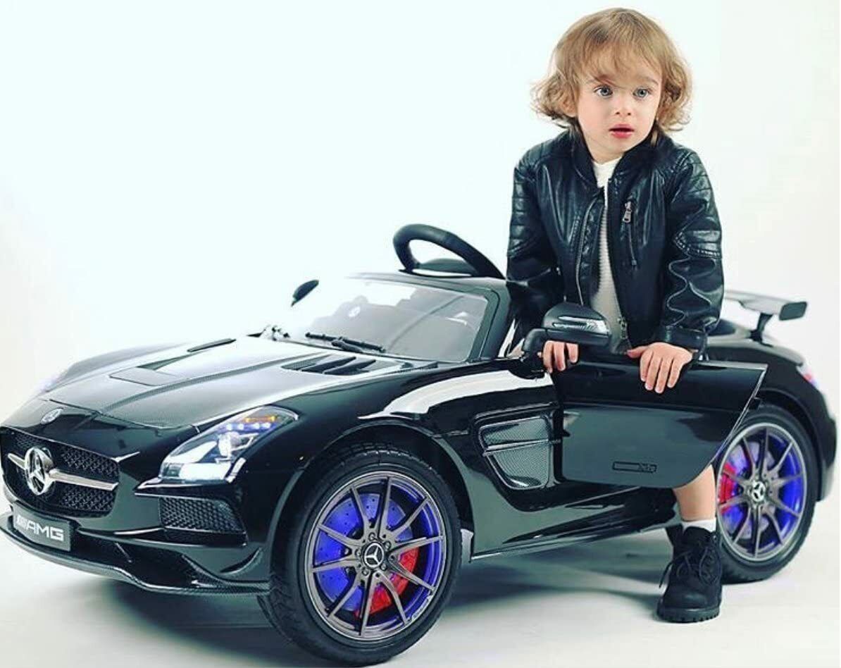 2023 Red Carbon SLS AMG Mercedes Benz Car for Children 12V Electric Ride-On Toy