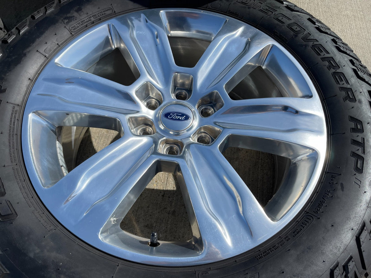 20" Ford F-150 Expedition OEM rims wheels polished 10004 tires COOPER A/T Texas Truck Tire