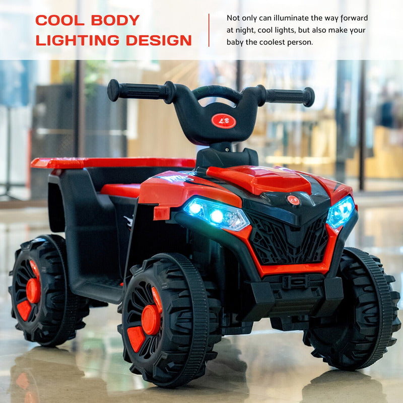 Electric ATV Ride-On Car with MP3 Player and LED Lights - 6V Battery Powered, 4-Wheeled Beach Cruiser