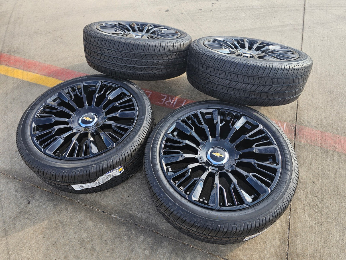 24" Chevy Tahoe Silverado OEM High Country wheels rims 2025 2026 NEW MICHELIN Texas Truck Tire