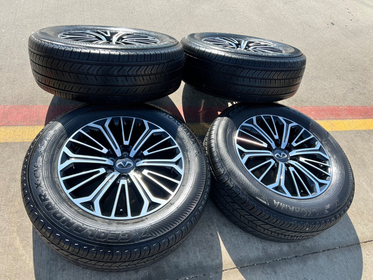 20" Nissan Titan PRO-4X Armada OEM wheels rims tires black 2023 2024 2025 2026 Texas Truck Tire