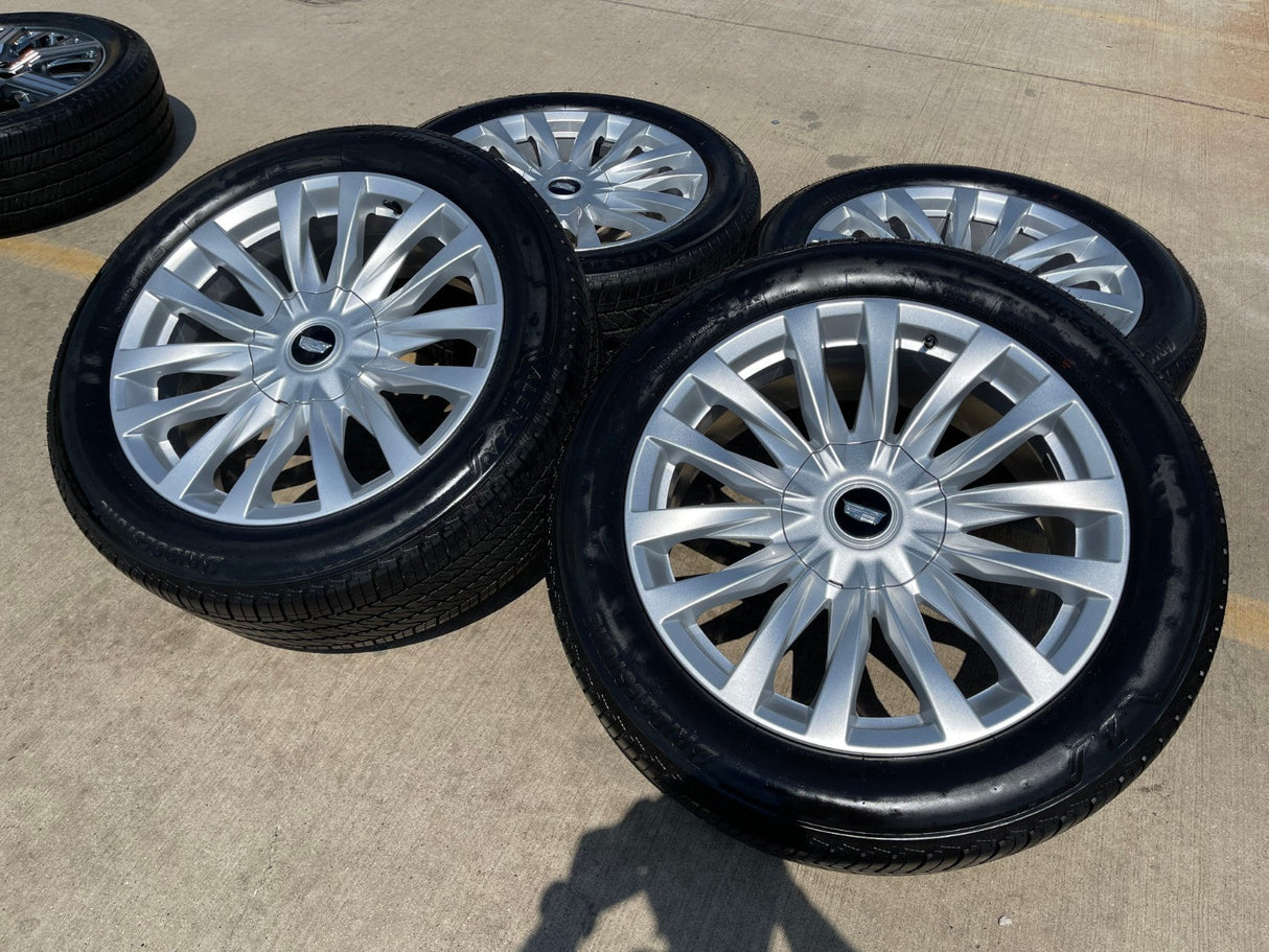 22" Cadillac Escalade Platinum OEM wheels rims 95026 tires 2025 2026 NEW Texas Truck Tire