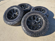 18x9 Fuel Siege D706 Jeep Sequoia black wheels rims -12 NITRO Texas Truck Tire