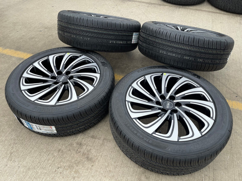 22" Lincoln Navigator OEM 10666 rims wheels BLACK LABEL 2025 2026 KUHMO NEW Texas Truck Tire