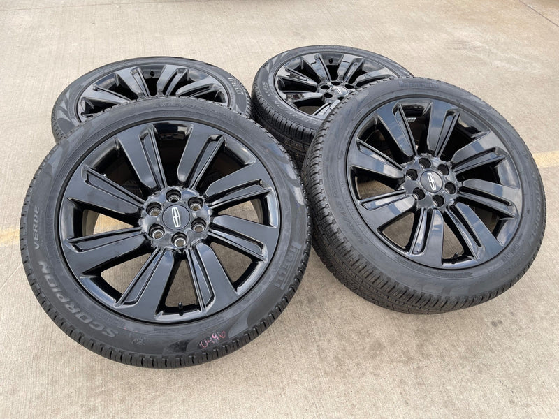 22" Lincoln Navigator OEM rims wheels Black Label 95384 10496 tires PIRELLI NEW Texas Truck Tire