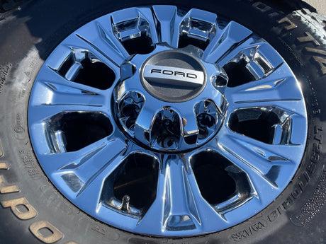 18" Ford F-250 F-350 OEM rims wheels 10097 CHROME tires BFG KO3 A/T Texas Truck Tire