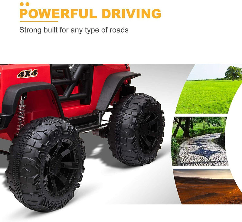 Uenjoy 12V Spacious Children's Electric Ride on Car 2 Seater Sport Utility Vehicle Truck Battery Powered with Remote Control