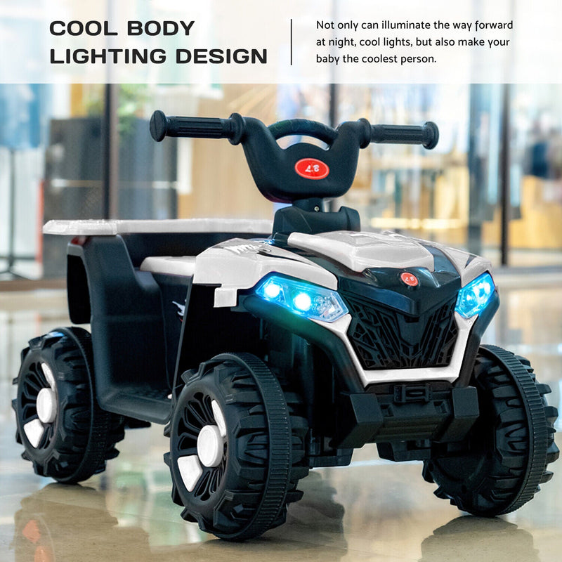 Electric ATV Ride-On Car with MP3 Player and LED Lights - 6V Battery Powered, 4-Wheeled Beach Cruiser