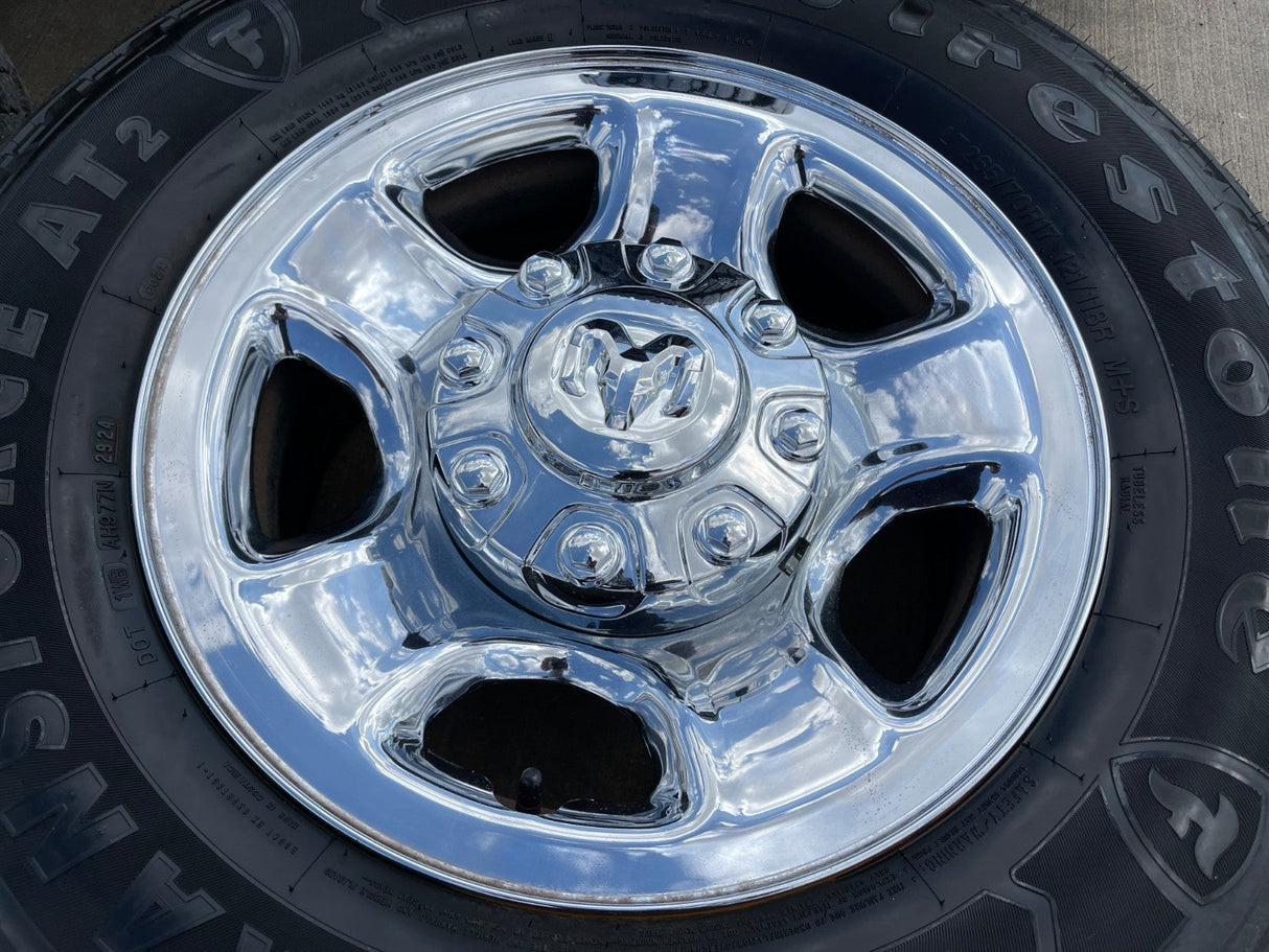 17" Ram 2500 3500 Laramie Power Wagon OEM 2186 wheels rims FIRESTONE A/T2 Texas Truck Tire