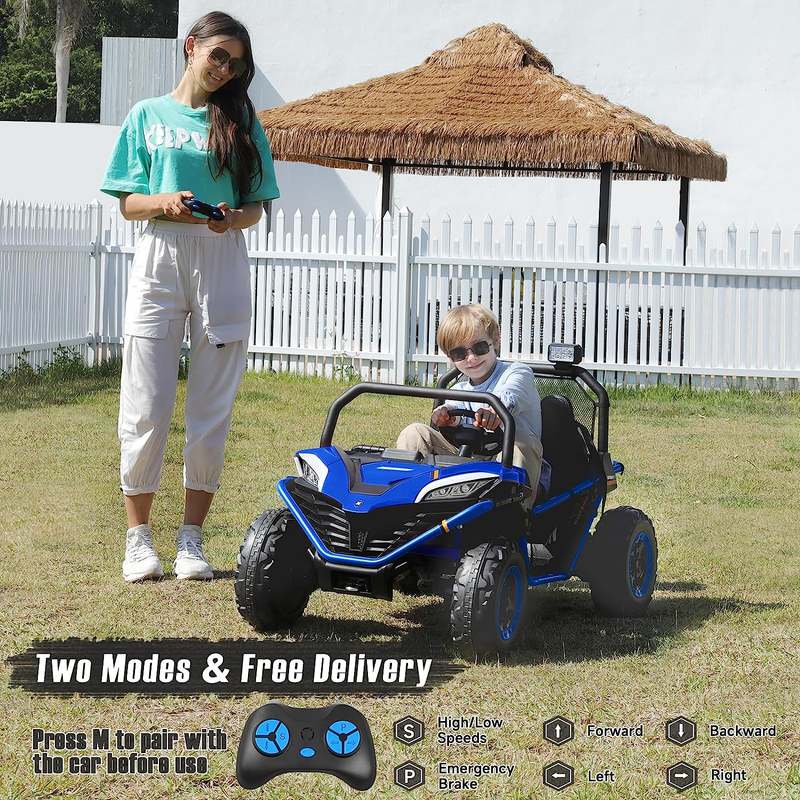 Off-Road UTV Toy for Kids - 2 Seater XL Ride-On Car, 12V Battery Operated Electric Vehicle