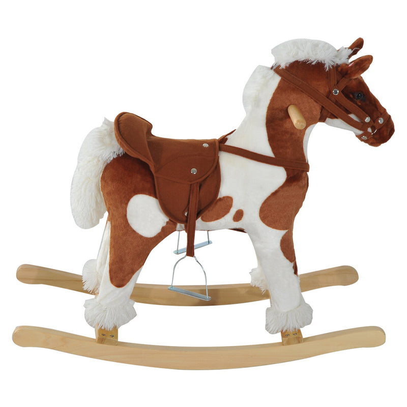 Deluxe Wooden Toddler Rocking Horse Chair with Nursery Rhyme Design