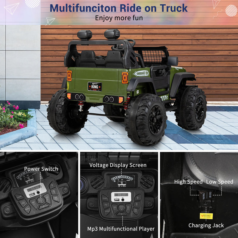 Kimbosmart 24V Electric Children's Ride On Truck Car Toy Battery Powered with 3 Speeds and Remote Control