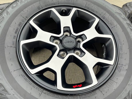 17" Jeep Wrangler Rubicon OEM 9218 wheels rims Gladiator BRIDGESTONE A/T NEW Texas Truck Tire
