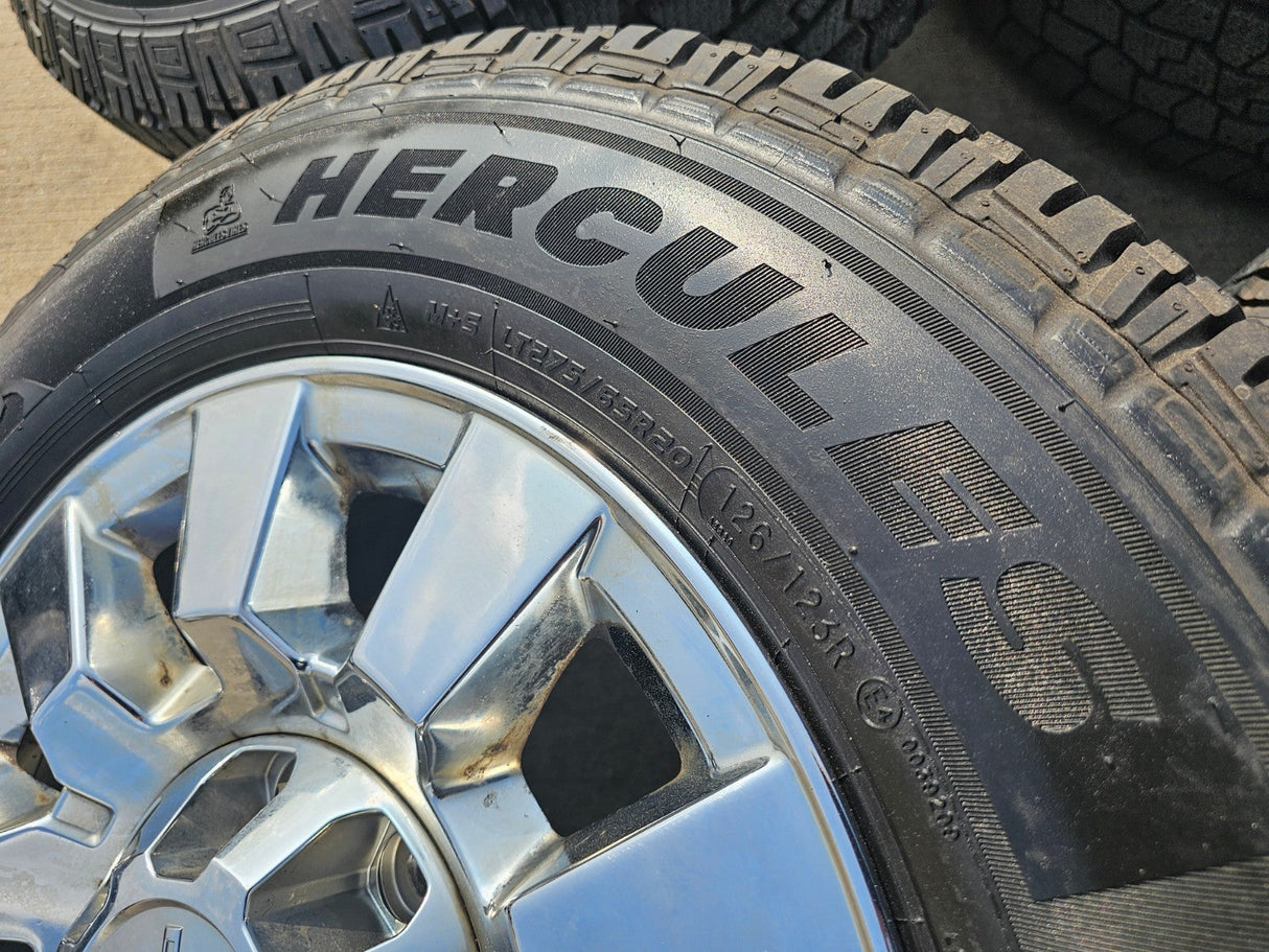 20" GMC Sierra 2500 3500 DENALI OEM 5704 wheels rims tires HERCULES Texas Truck Tire