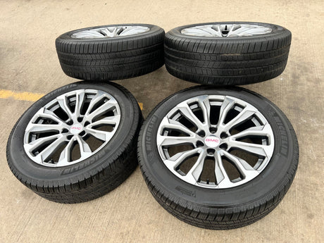 22" GMC Yukon Sierra DENALI OEM wheels rims 14025 97000 tires MICHELIN Texas Truck Tire
