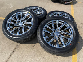 22" GMC Yukon Sierra Escalade OEM 95027 4875 wheels rims CHROME 2025 2026 NEW Texas Truck Tire