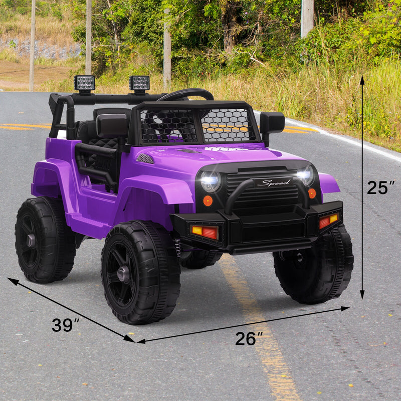 12V Battery-Powered Kids Ride-On Off-Road Truck Toy with Parent Remote Control