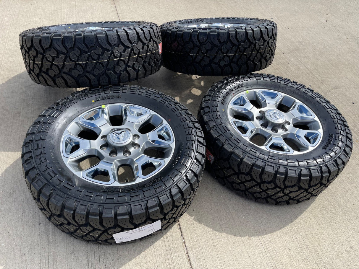 20" Dodge Ram 2500 3500 LARAMIE OEM 2562 CHROME wheels rims NEW 35" Texas Truck Tire