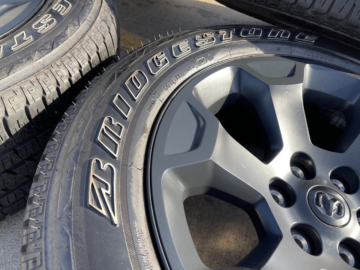 20" Dodge Ram 1500 OEM Laramie Black 2680 wheels rims 2022 2023 2024 2025 2026 Texas Truck Tire