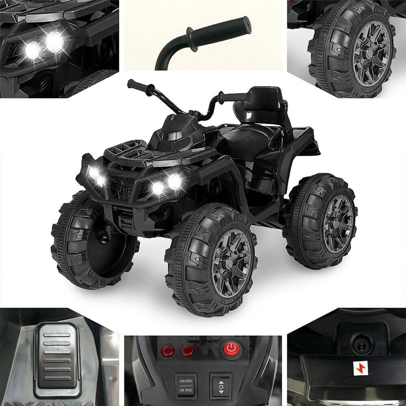 24V Electric ATV Off-Road Quad Car Toy for Kids with 2 Speeds and LED Lights