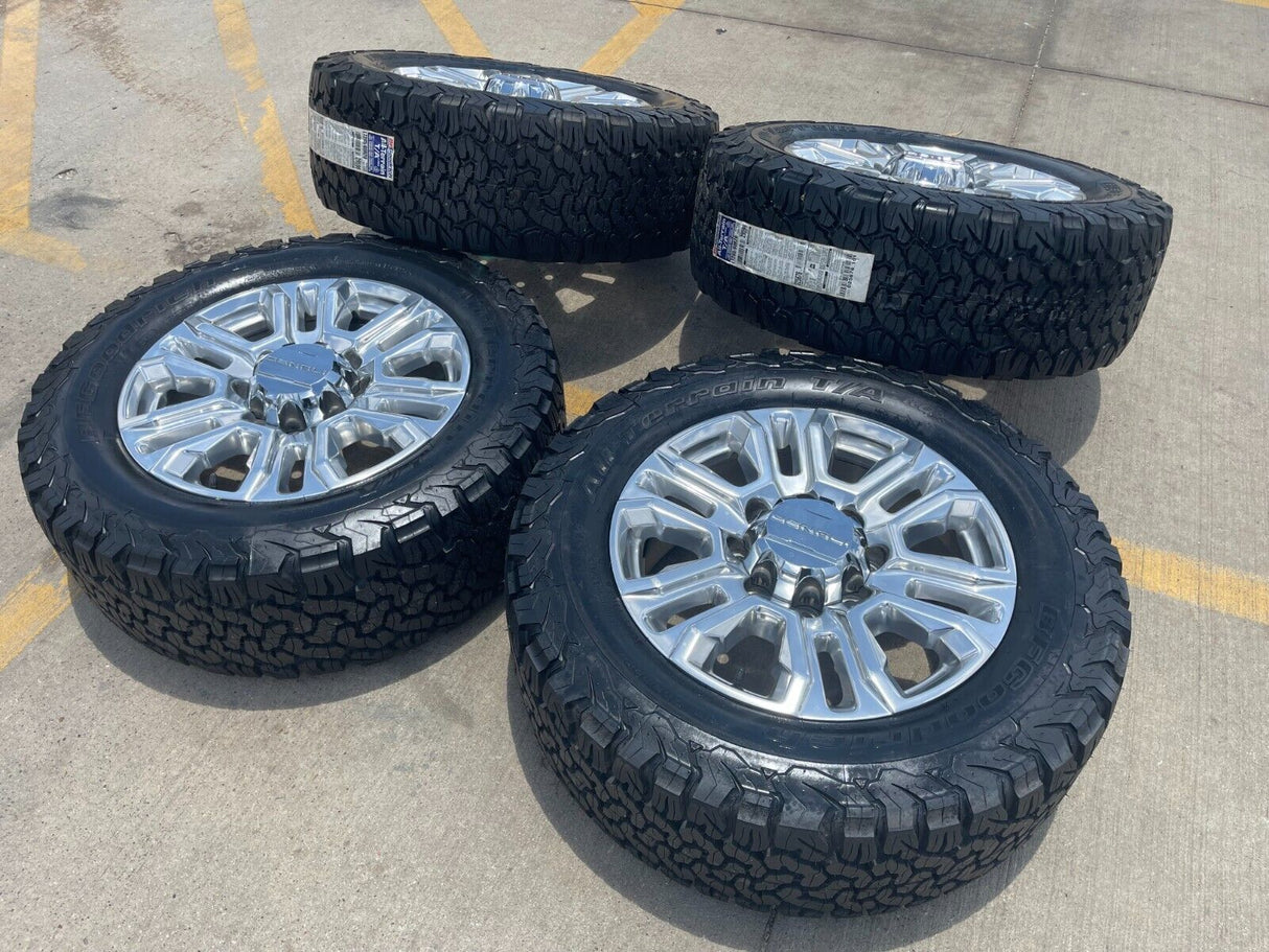 20" GMC Sierra Denali 2500 3500 OEM 5957 wheels rims 2024 2025 NEW BFG KO2 Texas Truck Tire