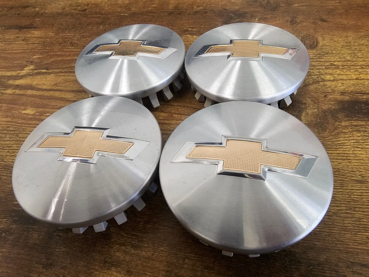 (4) 3.25" Chevy Silverado 1500 Tahoe Suburban OEM center caps C5652 83MM Texas Truck Tire