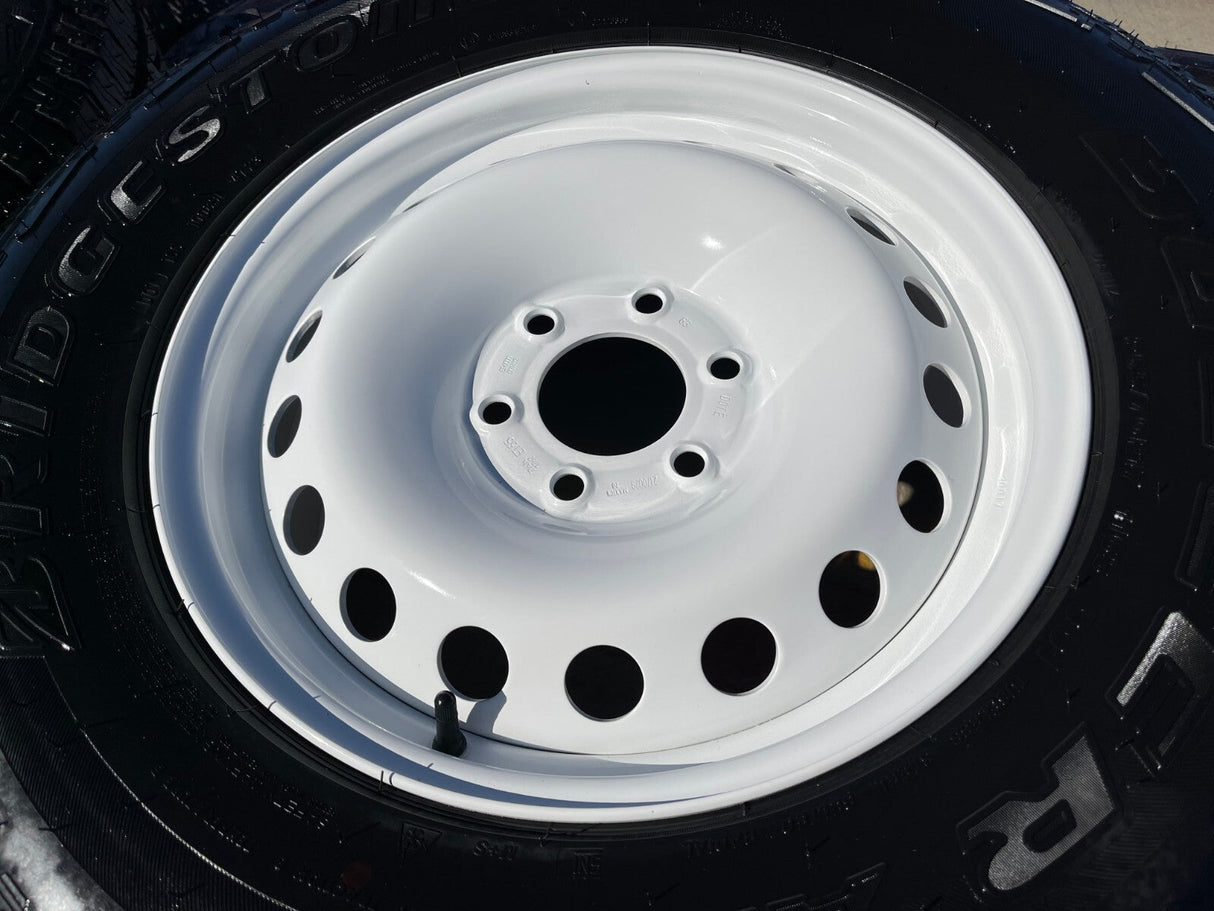 17" INEOS Grenadier OEM steel wheels rims WHITE tires 2024 2025 2026 NEW Texas Truck Tire