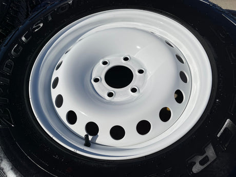 17" INEOS Grenadier OEM steel wheels rims WHITE tires 2024 2025 2026 NEW Texas Truck Tire