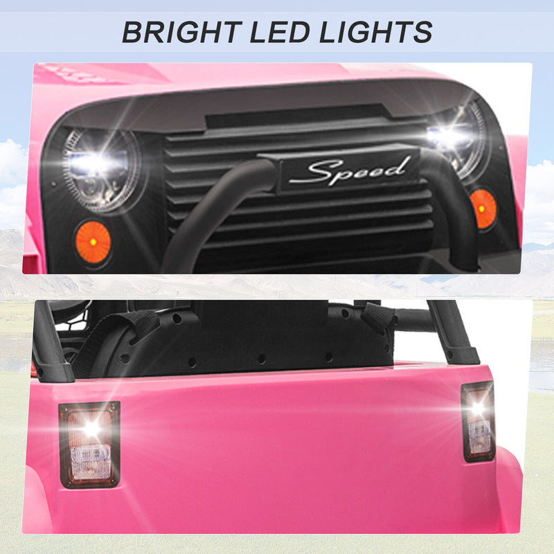 12V Kids Ride-On Truck with Remote Control, Power Wheels, and LED Lights