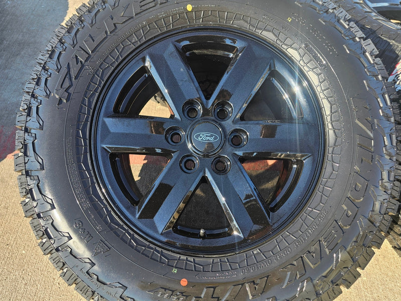 17" Ford F-150 OEM black Tremor rims wheels tires 10339 A/T4 2024 2025 2026 NEW Texas Truck Tire