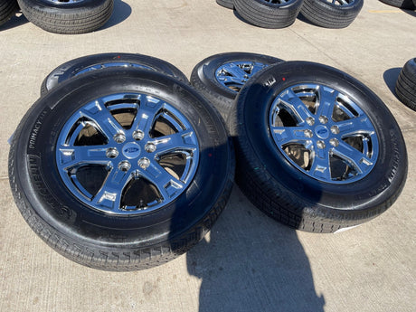 18" Ford F-150 Expedition OEM 10343 chrome rims wheels 2024 2025 2026 MICHELIN Texas Truck Tire