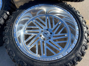 24x14 Xtreme Forged 009 wheels rims Chevy RAM 1500 Tacoma -76 6x139 6x5.5 35" Texas Truck Tire