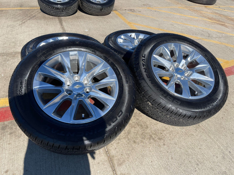 20" Chevy Tahoe Silverado LTZ 5920 OEM wheels rims Yukon 2025 2026 CONTINENTAL Texas Truck Tire