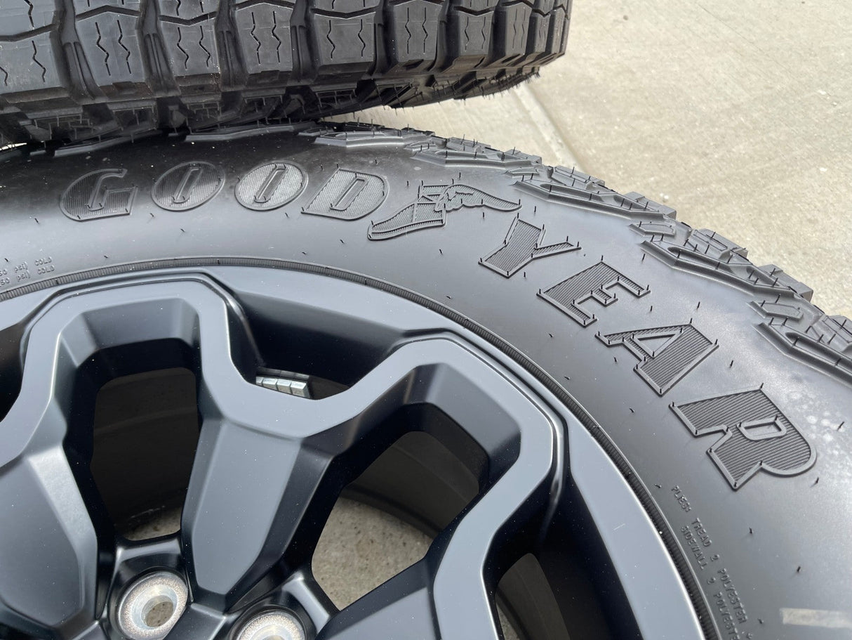 18" Dodge Ram 1500 TRX RHO Black OEM 66002 wheels rims TERRITORY A/T 35" NEW Texas Truck Tire