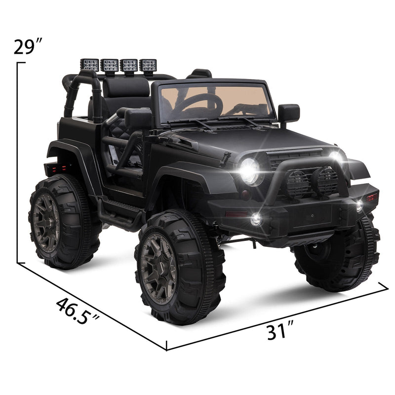 12V Electric Ride-On Jeep Truck for Kids with Remote Control and 3 Speed Settings