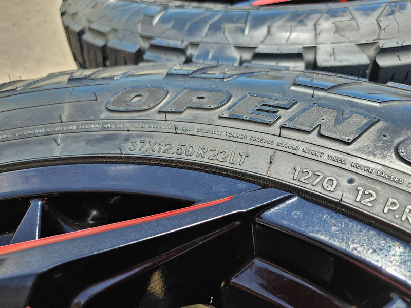 22x10 FUEL D775 Reaction Chevy Dodge Ram 2500 3500 wheels rims 37" 8x165 8x6.5 Texas Truck Tire