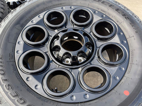 20" Ford F-250 F-350 OEM black Lariat wheels rims 10299 10484 tires NICE SET Texas Truck Tire